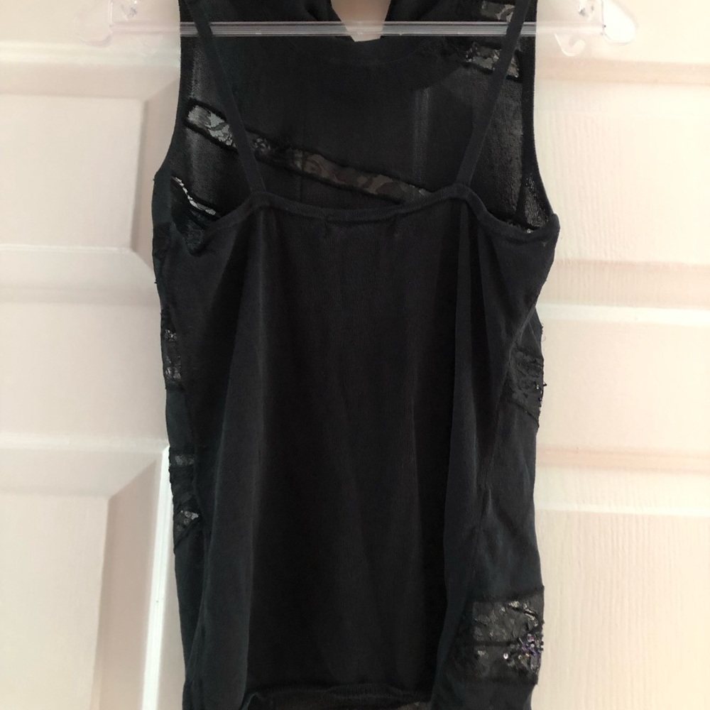 Express cowl neck open back sparkling top. Pair with jeans